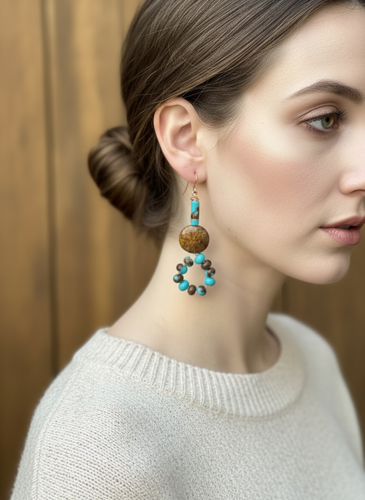 Jasper & Turquoise Statement Earrings