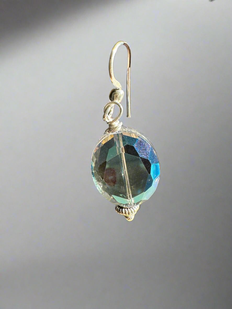 Blue Crystal Earrings - Sterling Silver Copper Hypoallergenic