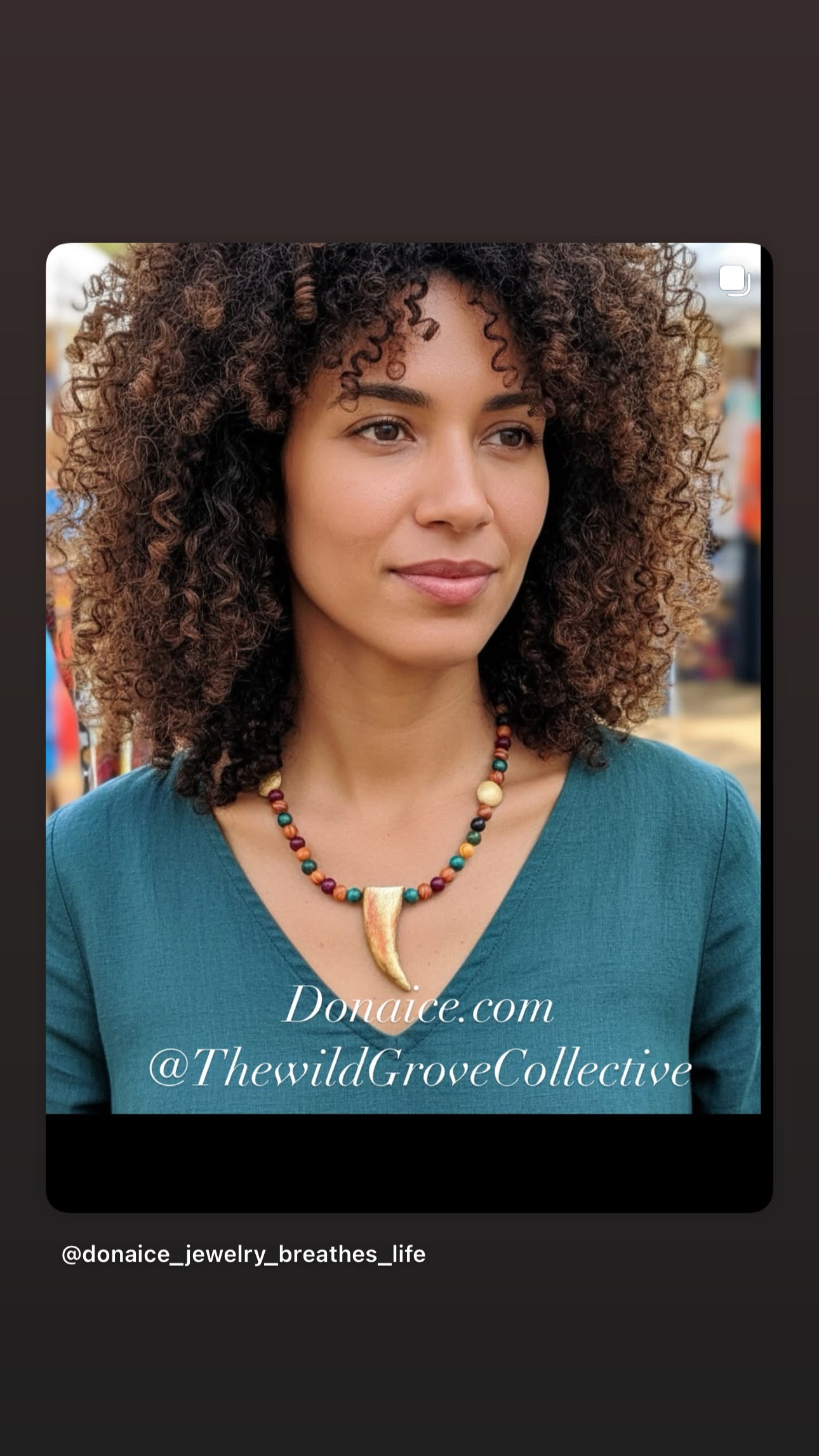 Jasper & Wood Gemstone Necklace - Handcrafted Bohemian Jewelry