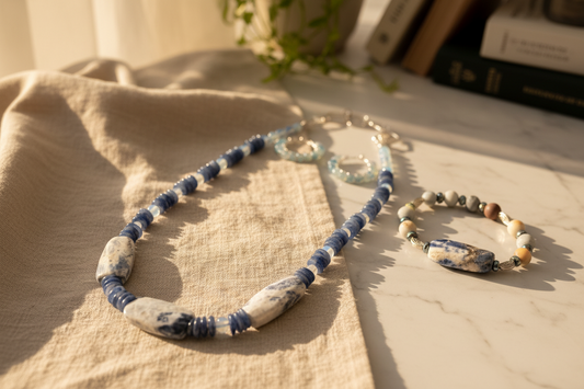 Sodalite, Aquamarine & Opalite Jewelry Set | Bohemian In Me |