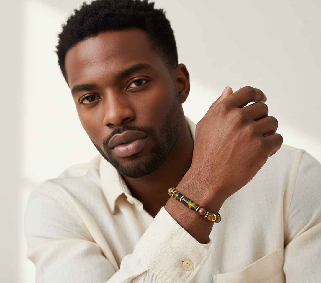 Tiger's Eye Hematite Bracelet - Stretch 7" Bold & Fierce