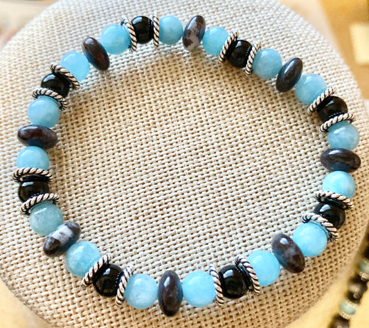 Necklace - Earring - Bracelet Set - One of a kind - Gemstone Jewelry
Wire_wrapped, Onyx, One_of_a_kind, Jasper, Hand_Made, Earrings, Bracelet, Angelite Stone, Neck