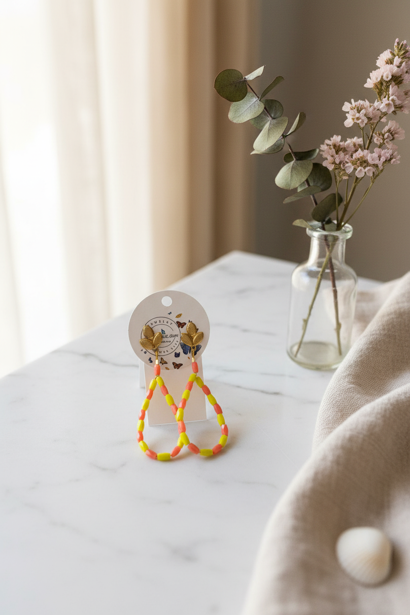 Handcrafted Beaded Floral Earrings - Lightweight Statement Jewelry