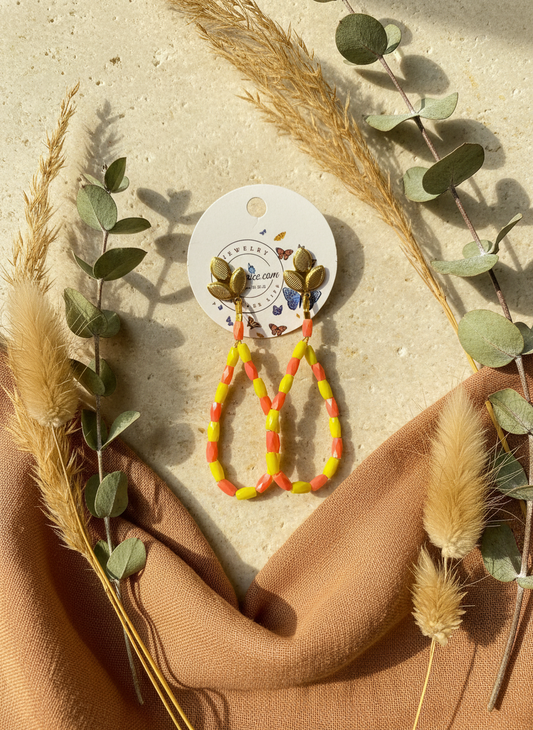 Handcrafted Beaded Floral Earrings - Lightweight Statement Jewelry