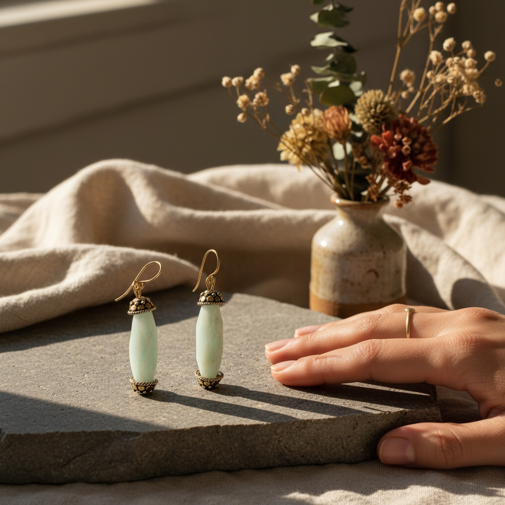 Angelite Earrings - Sterling Silver Celestial Gemstone Earrings