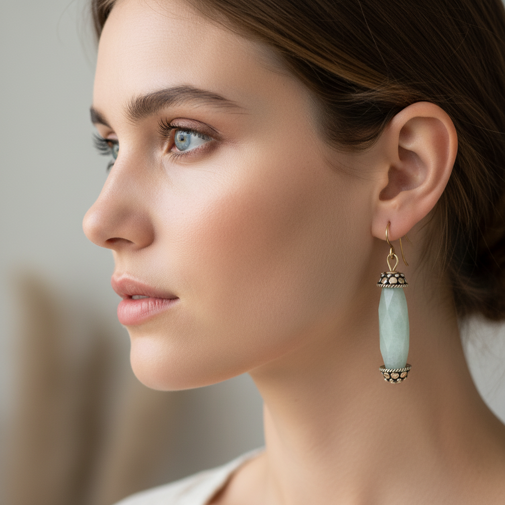 Angelite Earrings - Sterling Silver Celestial Gemstone Earrings