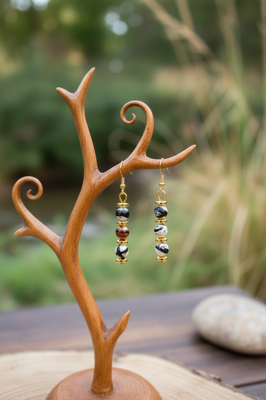 Tibetan-dzi-agate-cognac-amber-necklace-set