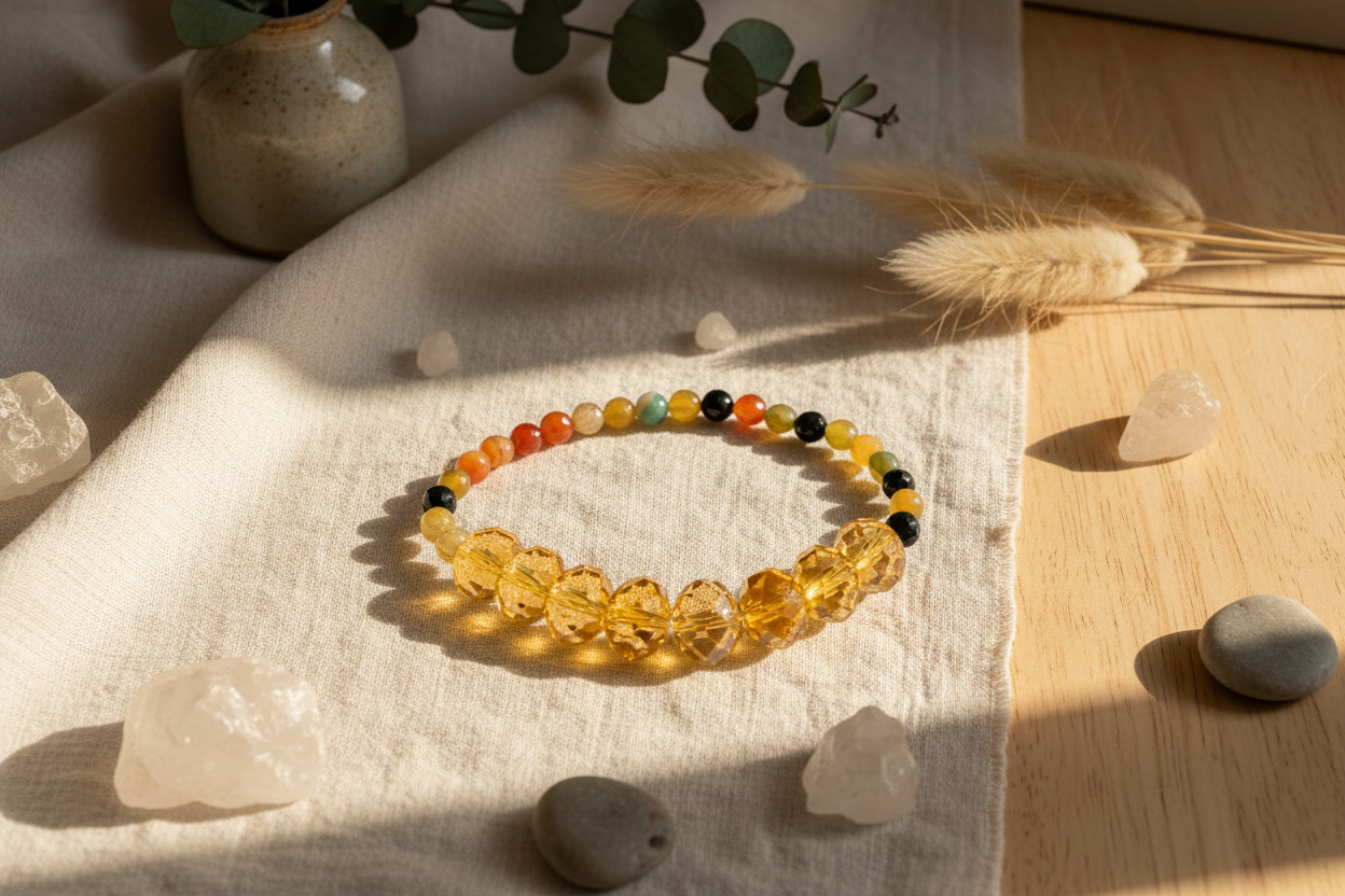 Agate Stretch Bracelet - Multicolor Brown Black Green