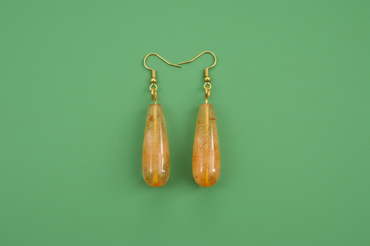 Citrine Earrings 14K Gold Plated Over Copper - Natural Gemstone