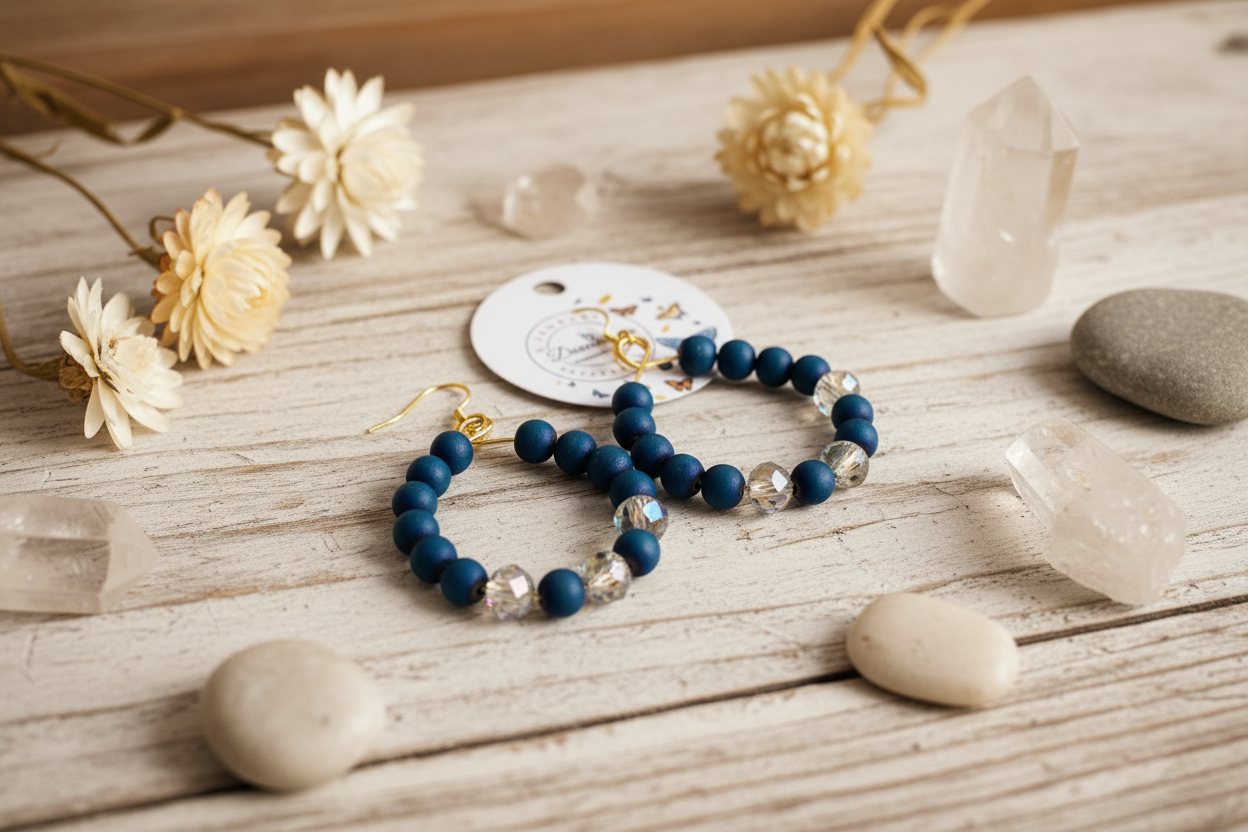 Druzy Quartz Earrings - Handcrafted Gemstone Jewelry