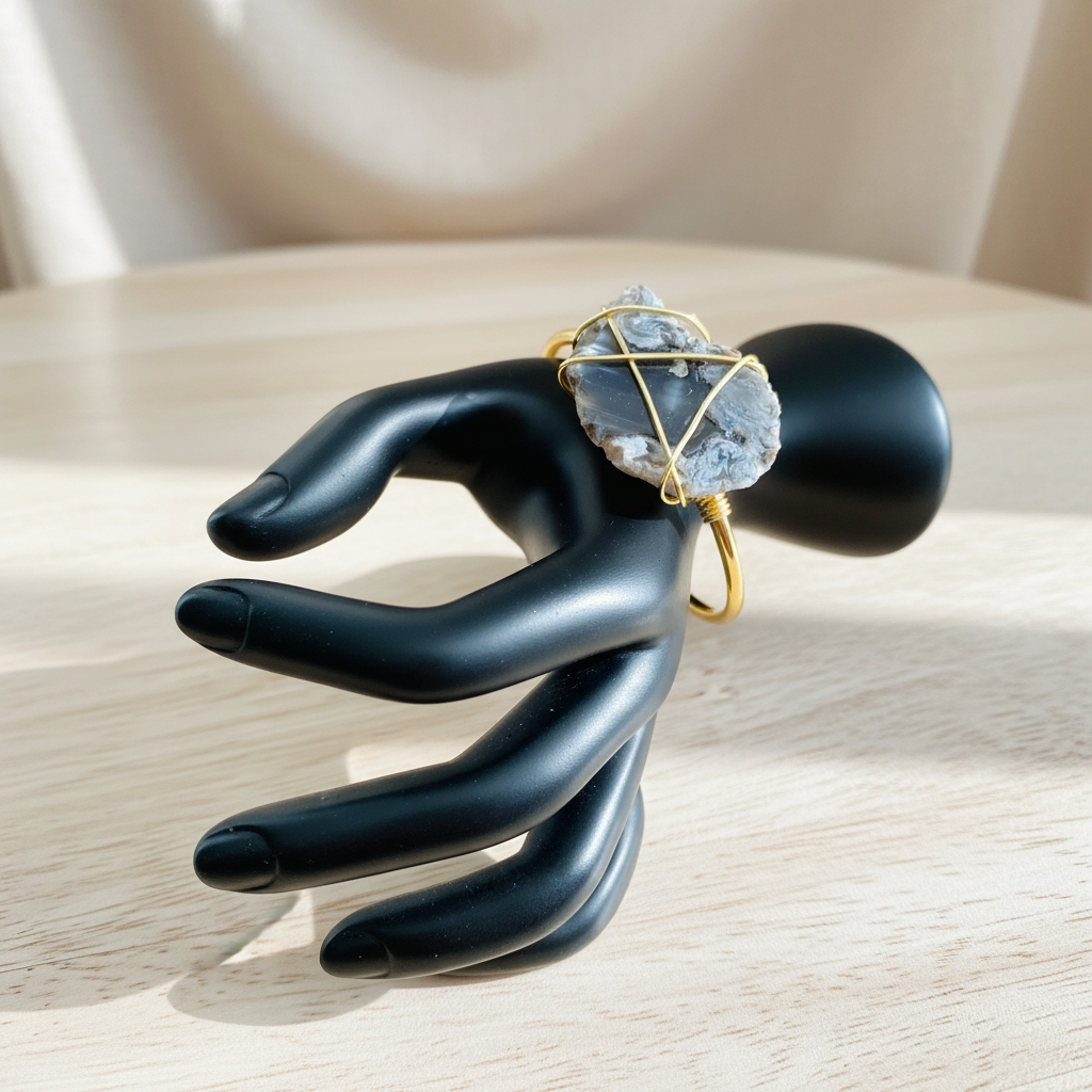 Botswana Agate Bangle - Sterling Silver Bracelet 7-7.5"