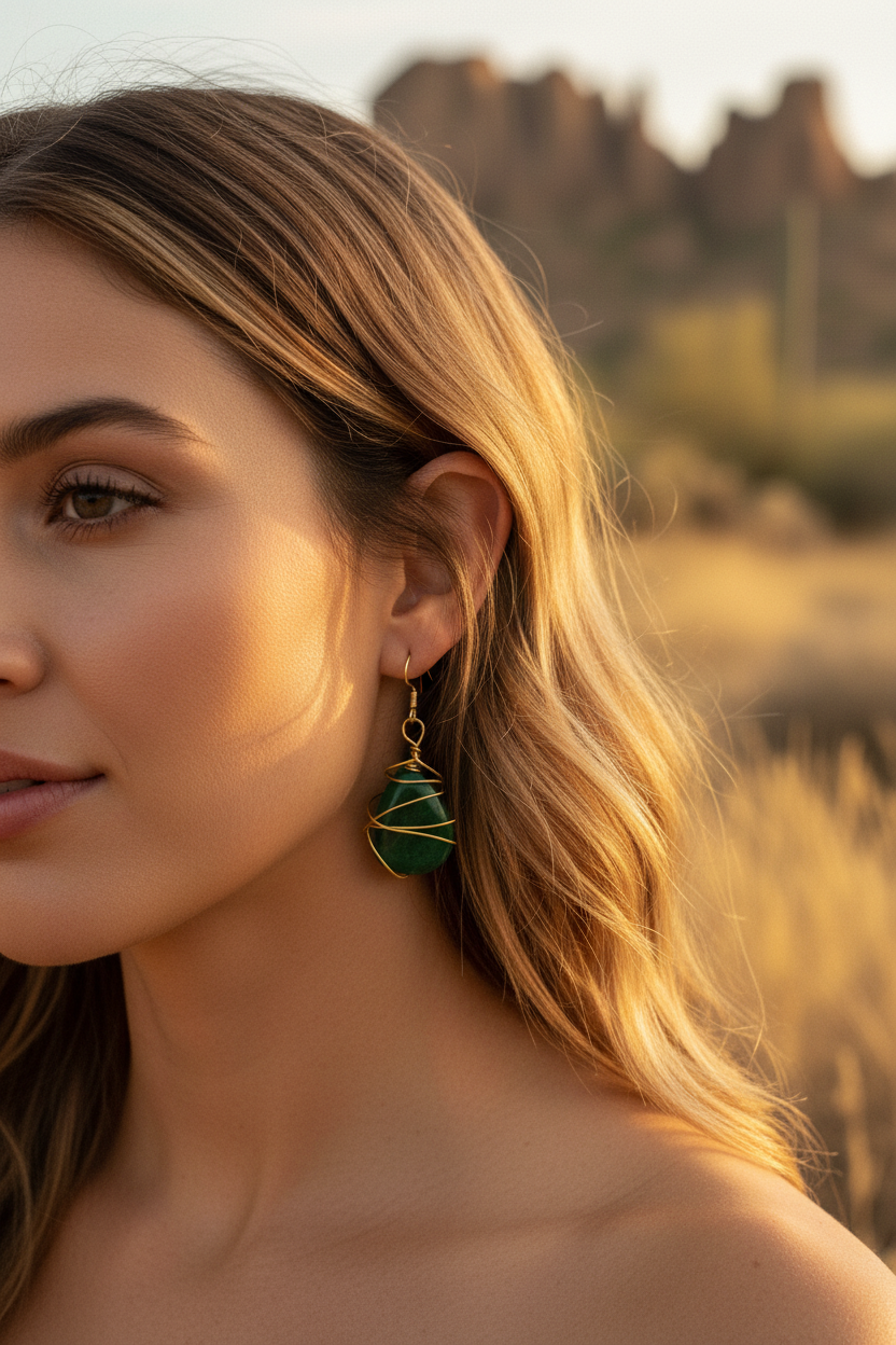 Green Jade Drop Earrings | Paradise Collection | One of a Kind