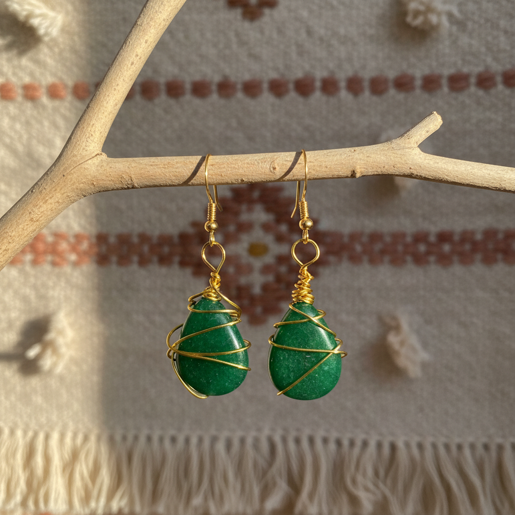 Green Jade Drop Earrings | Paradise Collection | One of a Kind