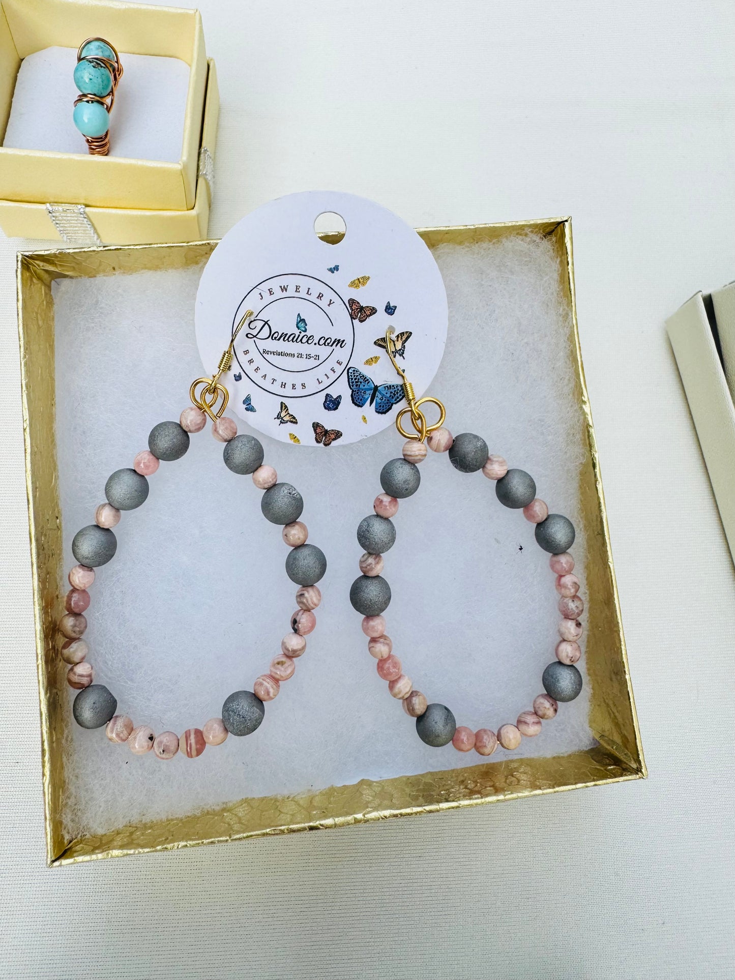 Druzy Quartz and Opal Earrings - Handcrafted Gemstone Jewelry