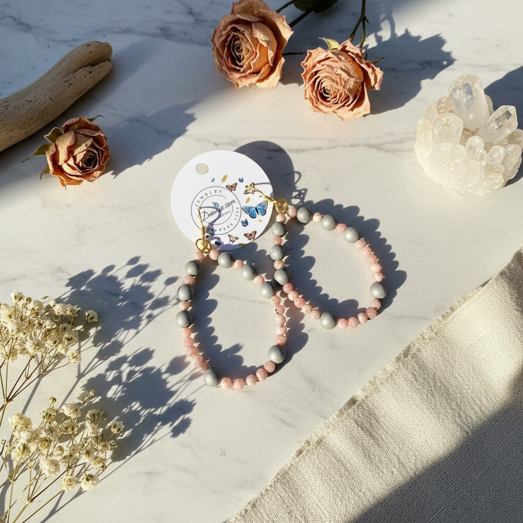 Druzy Quartz and Opal Earrings - Handcrafted Gemstone Jewelry