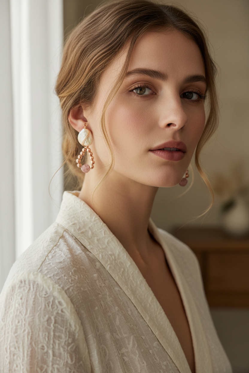 Pearl Garnet Strawberry Quartz Hematite Necklace - One-of-a-Kind Paradise Collection