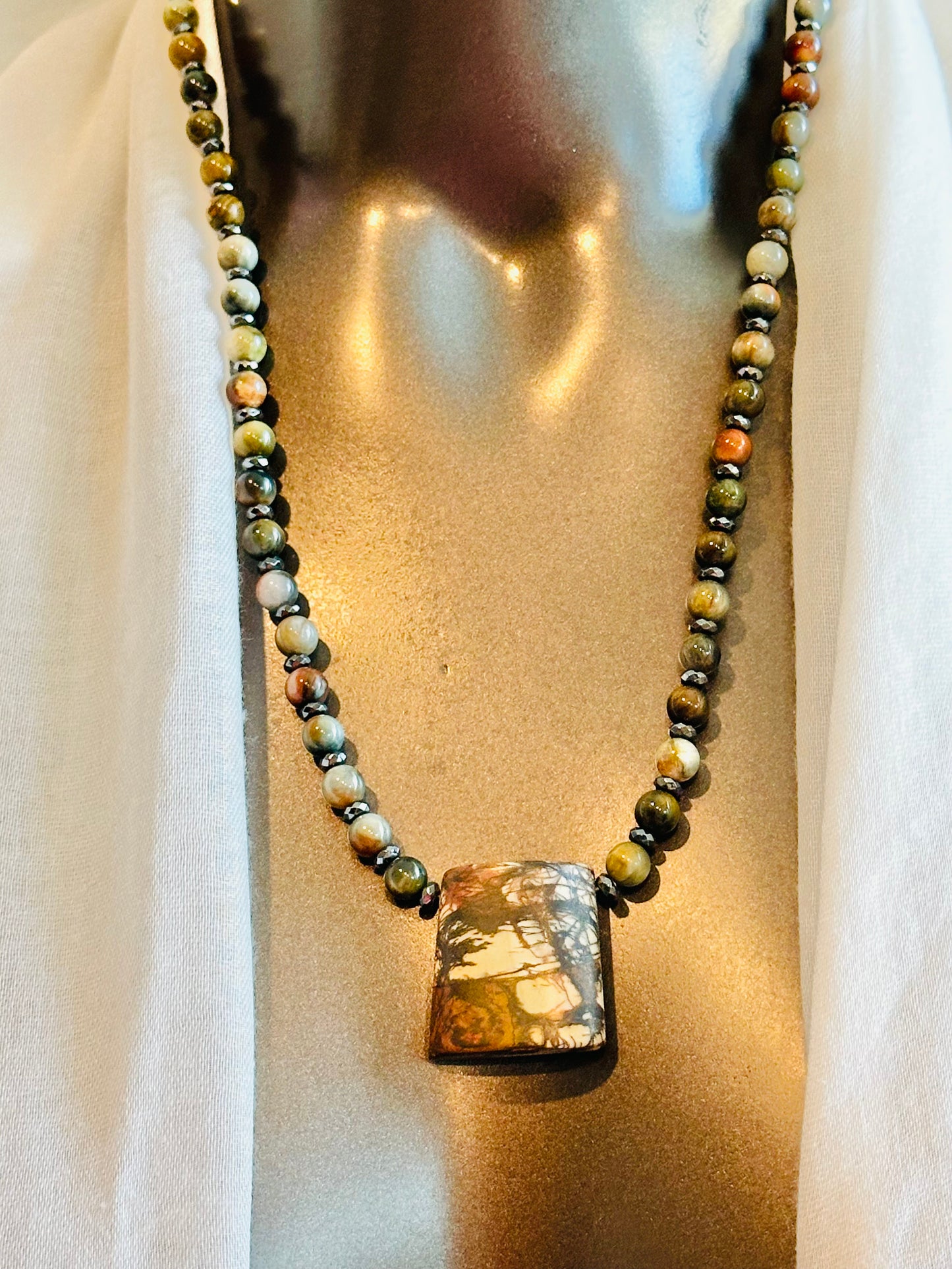 Necklace - Jasper - Hematite - One of Kind