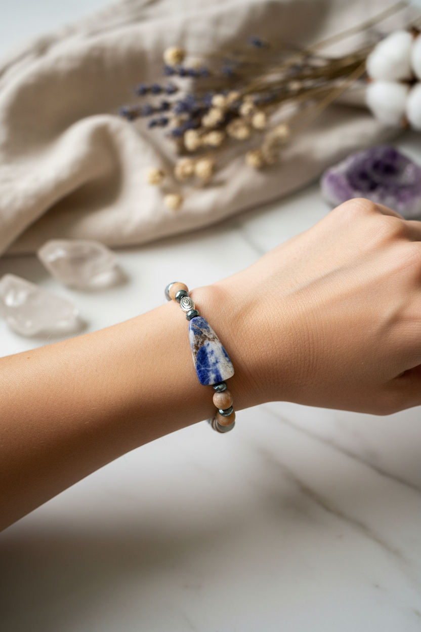 Sodalite, Aquamarine & Opalite Jewelry Set | Bohemian In Me |
