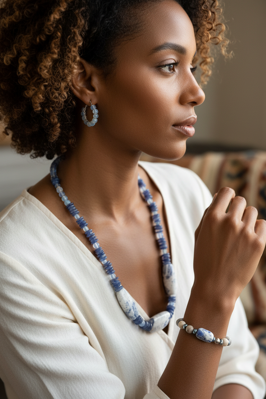 Sodalite, Aquamarine & Opalite Jewelry Set | Bohemian In Me |