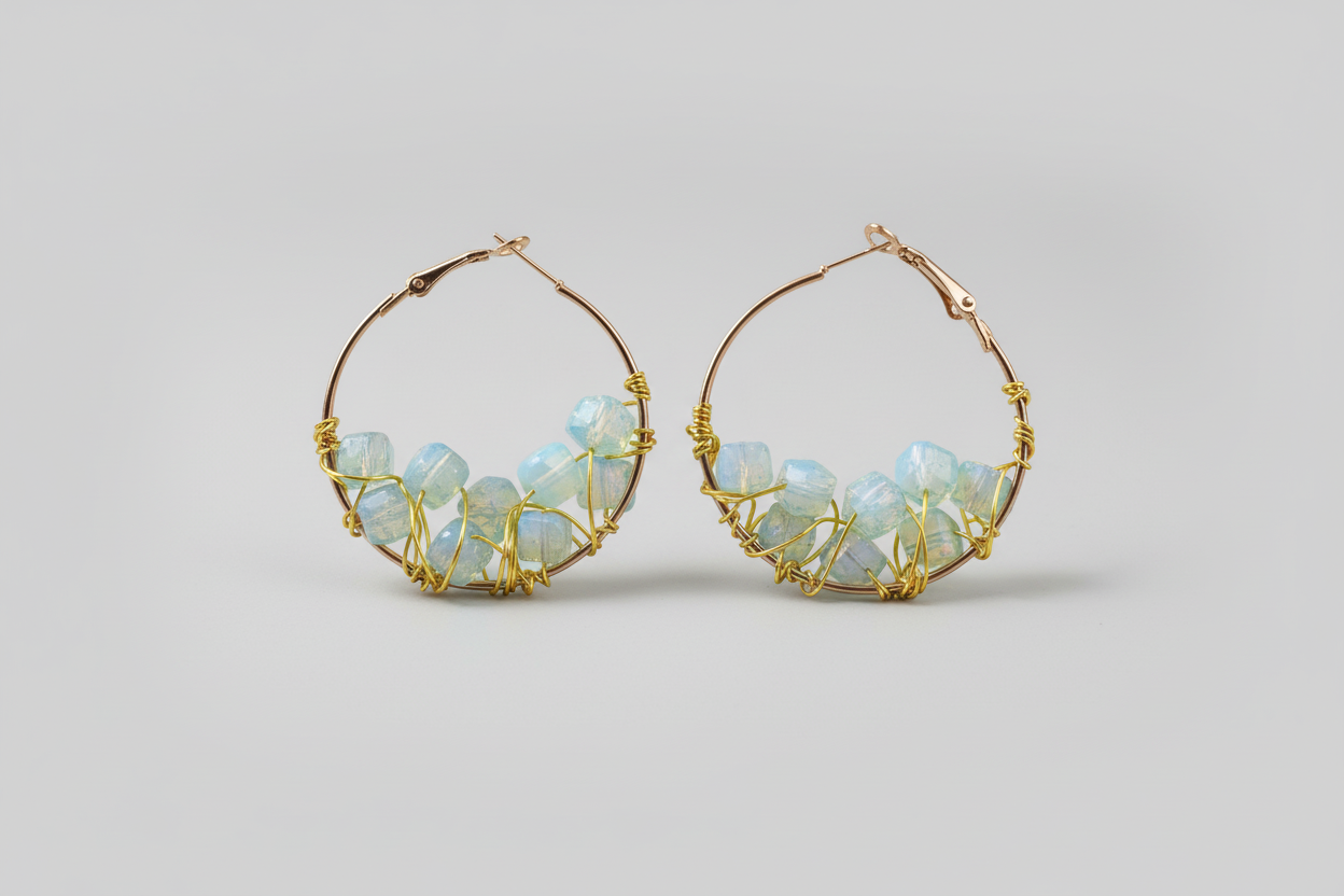 Opalite Earrings - Silver Plated