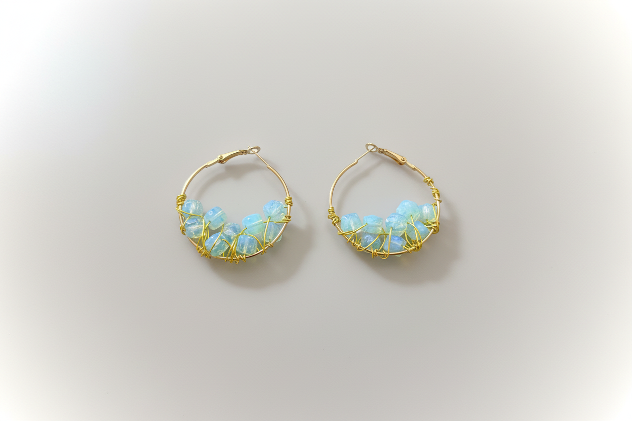 Opalite Earrings - Silver Plated