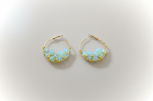 Opalite Earrings - Silver Plated