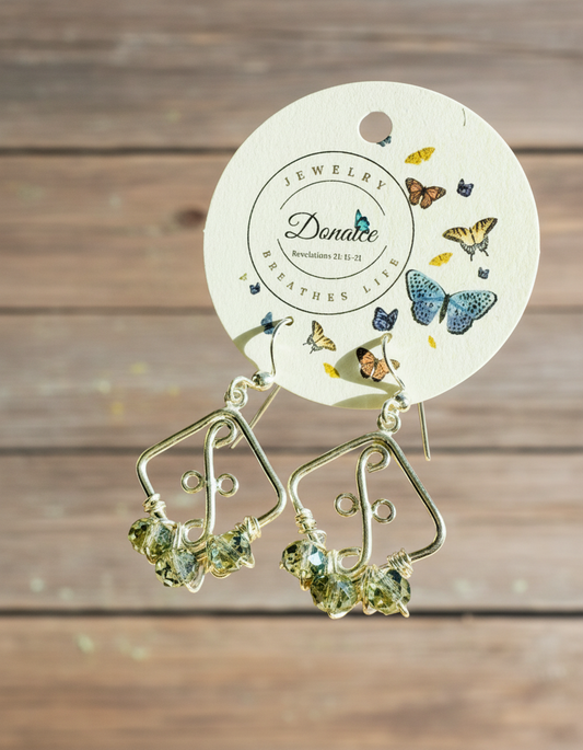 Blue Crystal Earrings - Sterling Silver Hypoallergenic